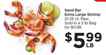 Food 4 Less Sand bar extra large shrimp offer