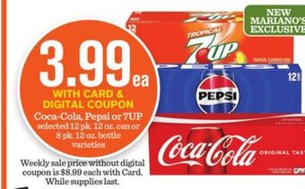 Mariano's Coca-cola, pepsi or 7up offer