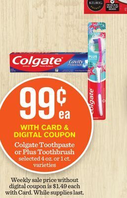Mariano's Colgate toothpaste or plus toothbrush offer