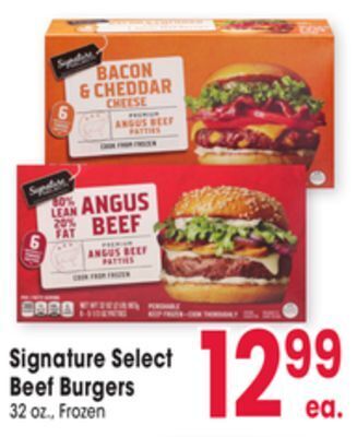 Jewel-Osco Signature select beef burgers offer