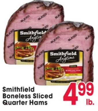 Jewel-Osco Smithfield boneless sliced quarter hams offer