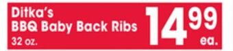 Jewel-Osco Ditka's bbq baby back ribs offer