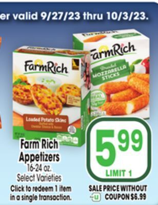 Jewel-Osco Farm rich appetizers offer