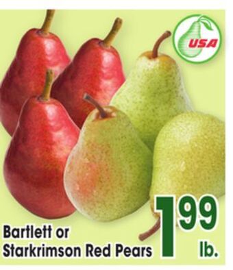 Jewel-Osco Bartlett or starkrimson red pears offer