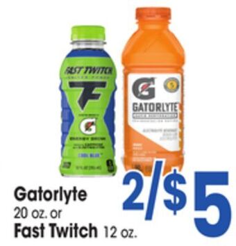 Jewel-Osco Gatorlyte 20 oz. or fast twitch 12 oz offer