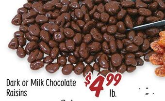 Sprouts Farmers Market Dark or milk chocolate raisins offer