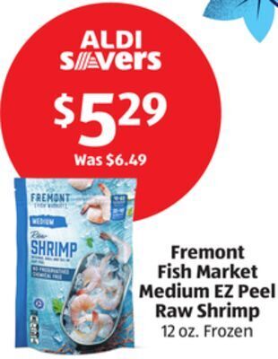 Aldi Fremont fish market medium ez peel raw shrimp offer