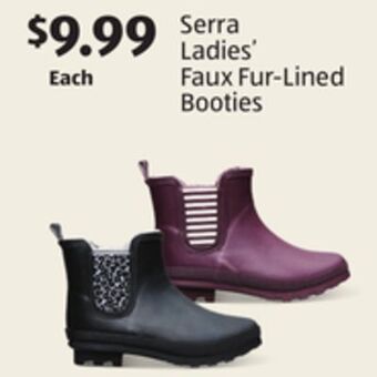 Aldi Serra ladies' faux fur-lined booties offer