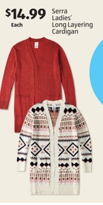 Aldi Serra ladies' long layering cardigan offer
