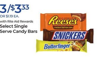 Rite Aid Select single serve candy bars offer