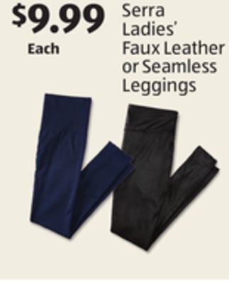 Aldi Serra ladies' faux leather or seamless leggings offer