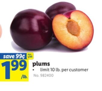 Lidl Plums offer
