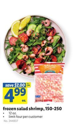 Lidl Frozen salad shrimp, 150-250 offer