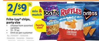 Lidl Frito-lay chips, party size offer