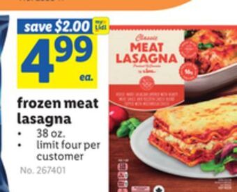 Lidl Frozen meat lasagna offer