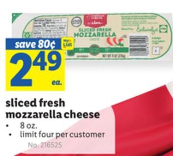 Lidl Sliced fresh mozzarella cheese offer