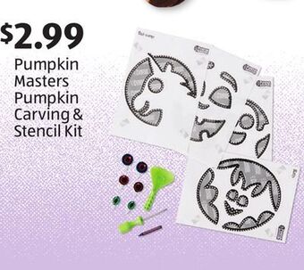Aldi Pumpkin masters pumpkin carving & stencil kit offer