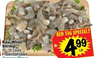 Superior Grocers Raw white shrimp offer