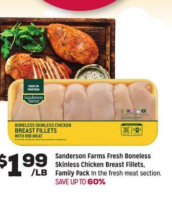 Grocery Outlet Sanderson farms fresh boneless skinless chicken breast fillet offer