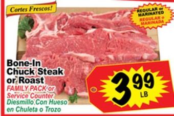 Superior Grocers Bone-in chuck steak or roast offer