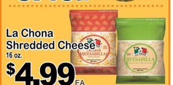 Superior Grocers La chona shredded cheese offer