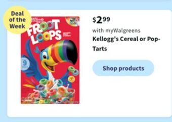 Walgreens Kellogg's cereal or pop-tarts offer