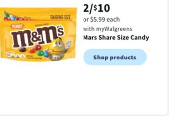Walgreens Mars share size candy offer