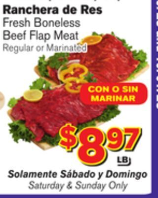 El Super Fresh Boneless beef flap meat offer