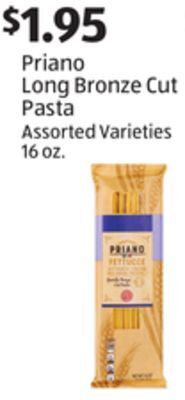 Aldi Priano long bronze cut pasta offer