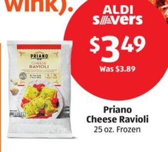 Aldi Priano cheese ravioli offer