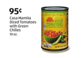 Aldi Casa mamita diced tomatoes with green chilies offer