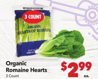 Vallarta Supermarkets Organic romaine hearts offer