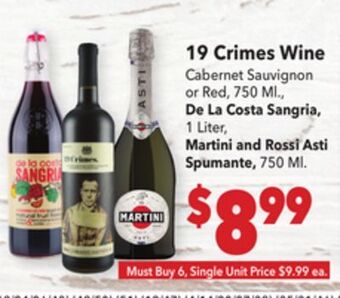Vallarta Supermarkets 19 crimes wine offer