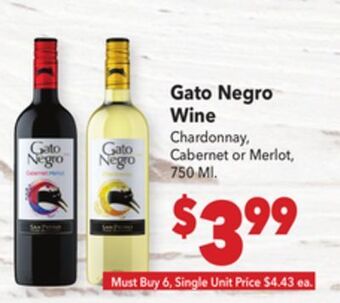 Vallarta Supermarkets Gato negro wine offer