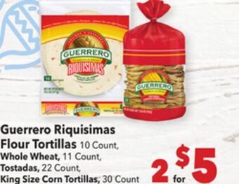 Vallarta Supermarkets Guerrero riquisimas flour tortillas offer