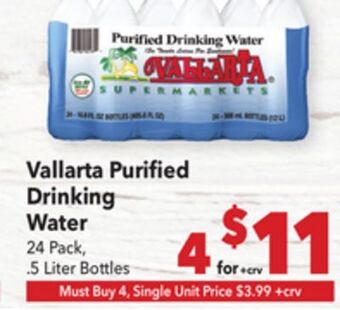 Vallarta Supermarkets Vallarta purified drinking water offer