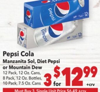 Vallarta Supermarkets Pepsi cola offer