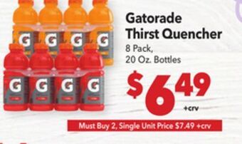 Vallarta Supermarkets Gatorade thirst quencher offer