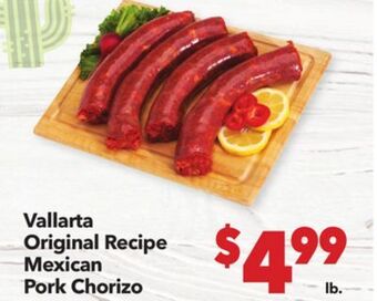 Vallarta Supermarkets Vallarta original recipe mexican pork chorizo offer