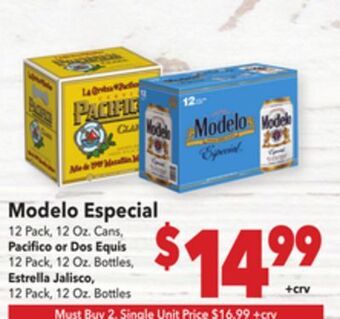 Vallarta Supermarkets Modelo especial offer