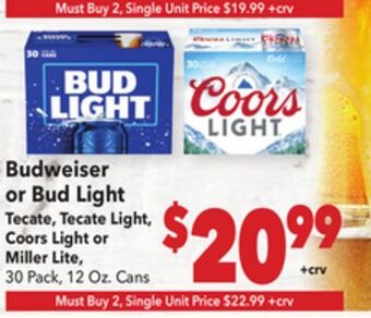 Vallarta Supermarkets Budweiser or bud light offer