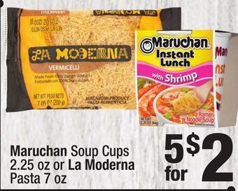 Super King Markets Maruchan soup cups 2.25 oz or la moderna pasta 7 oz offer