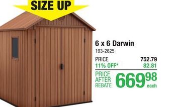 Menards Keter darwin 6 x 6 outdoor resin storage shed offer