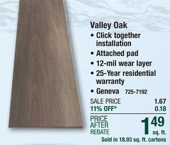 Menards Valley oak geneva 7 x 48 floating luxury vinyl plank flooring (18.93 sq.ft/ctn) offer
