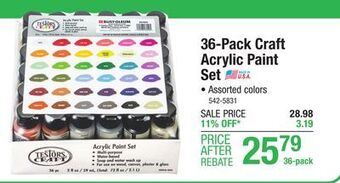 Menards Testors craft acrylic paint set - 36 pack offer