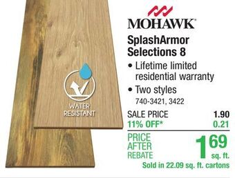 Menards Mohawk splasharmor selections 8 pebblerock pine 7-1/2 x 47-1/4 laminate flooring (22.09 sq.ft/ctn) offer