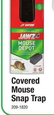 Menards Jawz covered mouse snap trap offer