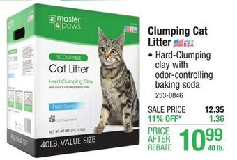 Menards Master paws clumping cat litter - 40 lbs offer