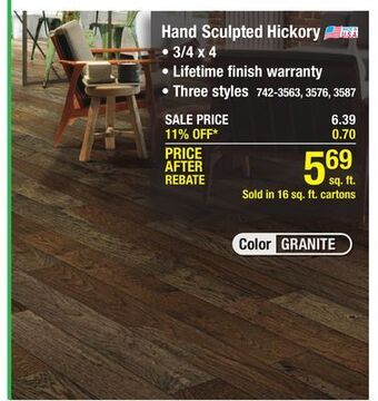Menards Great lakes wood floors provincial hand sculpted hickory 3/4 x 4 solid hardwood flooring (16 sq.ft/ctn) offer