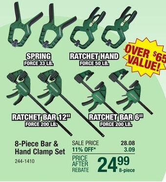 Menards Masterforce clamp set - 8 piece offer